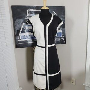 Black and White Sleeveless Dress